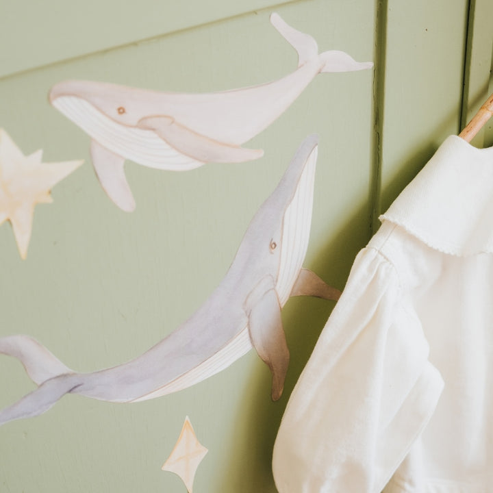 That's Mine Wallsticker Hvaler og himmel - Multi - 100% Textile foil Buy Bolig & udstyr||Børneværelset||Wallstickers||Alle||personale||alt minus sløjfe||NOOS||Wallstickers - himlen||Wallstickers - andre dyr||mette-sale here.