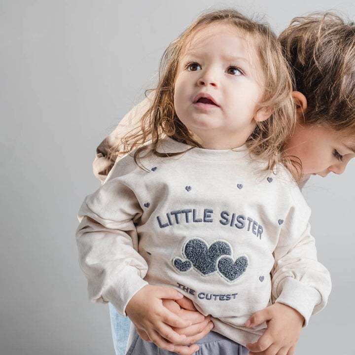 Finley little sister sweatshirt - Light creme melange