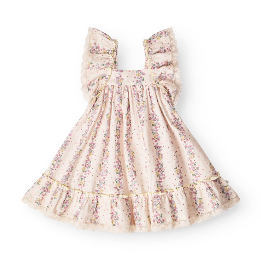 That's Mine Celina kjole - Shell fleur - 85% Cotton / 15% Linen Buy Kjoler||Kjoler & nederdele||personale here.