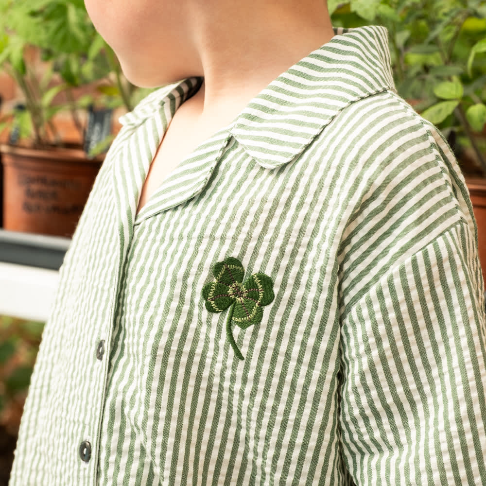 That's Mine Ino skjorte - Green stripe - 100% Organic cotton Buy Overdele||Skjorter||personale here.