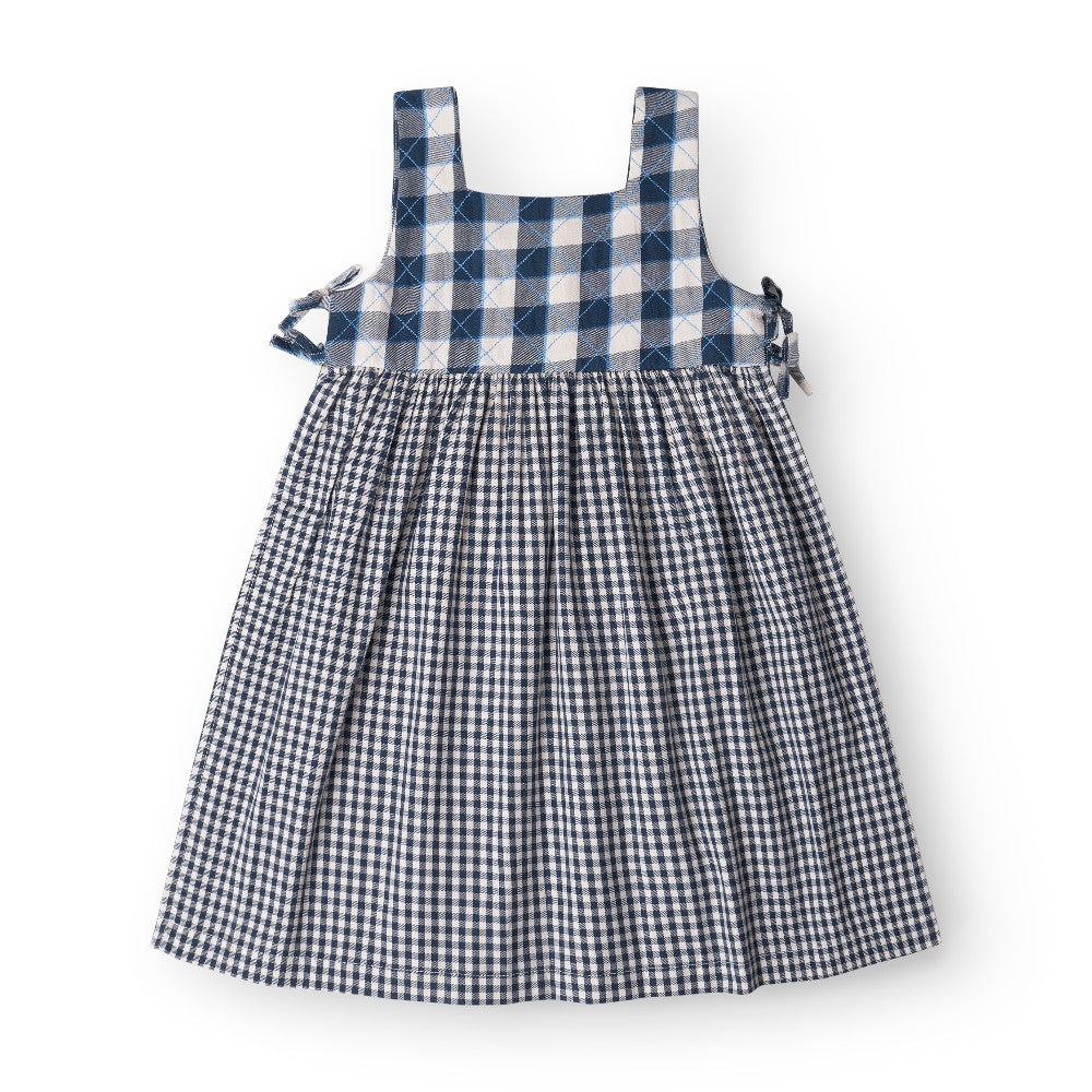 That's Mine Rosemary dress - Key blue check - 100% Organic cotton Buy Kjoler||Kjoler & nederdele||personale||AW25 here.