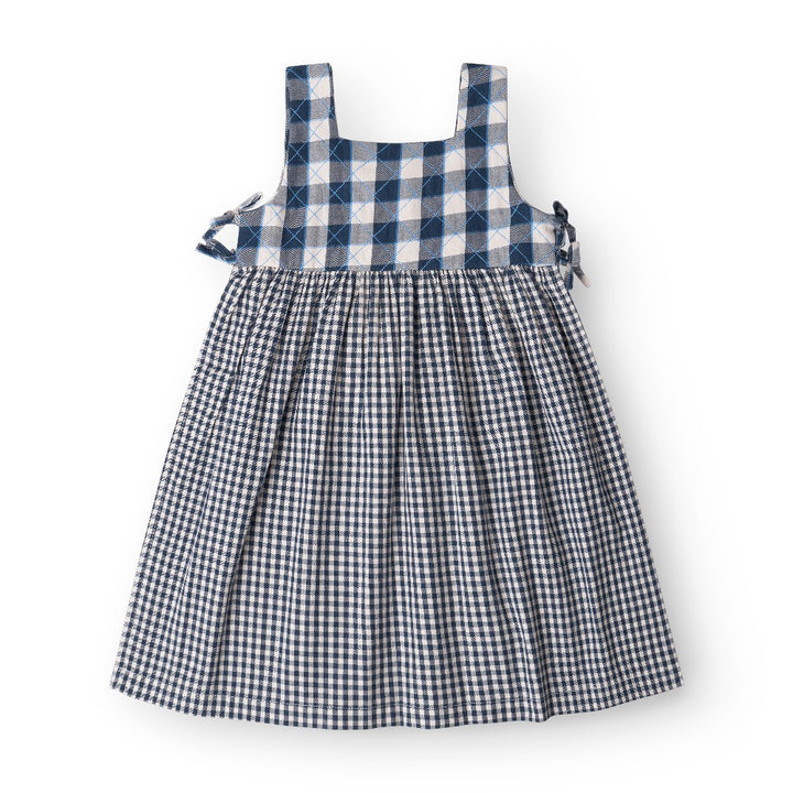 That's Mine Rosemary dress - Key blue check - 100% Organic cotton Buy Kjoler||Kjoler & nederdele||personale||AW25 here.