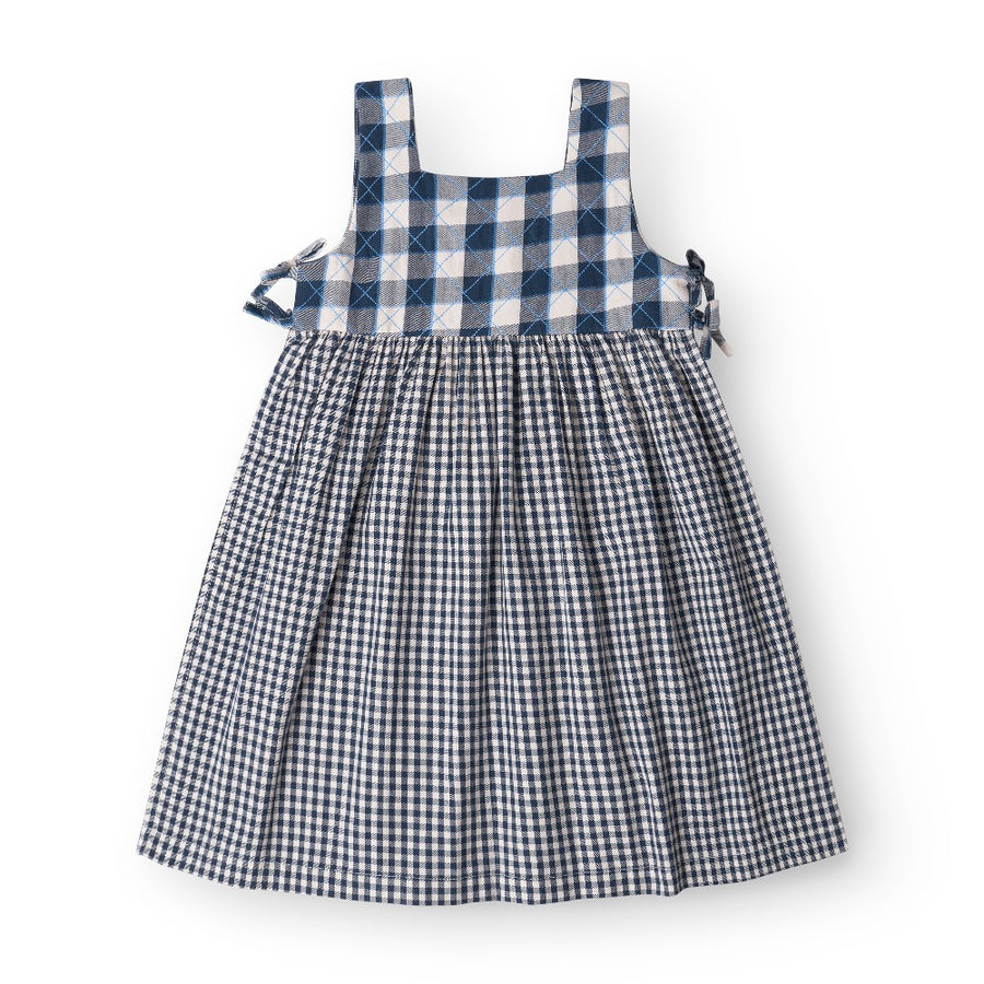 That's Mine Rosemary dress - Key blue check - 100% Organic cotton Buy Kjoler||Kjoler & nederdele||personale||AW25 here.