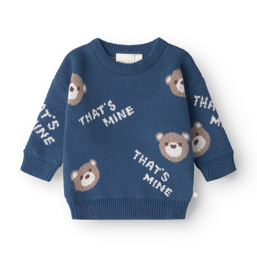 That's Mine Florian sweater - Key blue - 100% Organic cotton Buy Overdele||Strik||personale||AW25 here.
