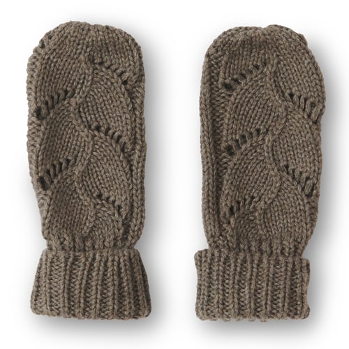 That's Mine Mouflettes knitted mittens - Earth brown melange - 97% Organic cotton, 3% Elastan Buy Tøj||Alle here.