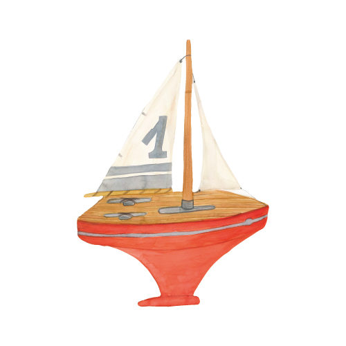 That's Mine Wallsticker Sailboat - Red - 100% Textile foil Buy Bolig & udstyr||Børneværelset||Wallstickers||Udsalg||Alle here.