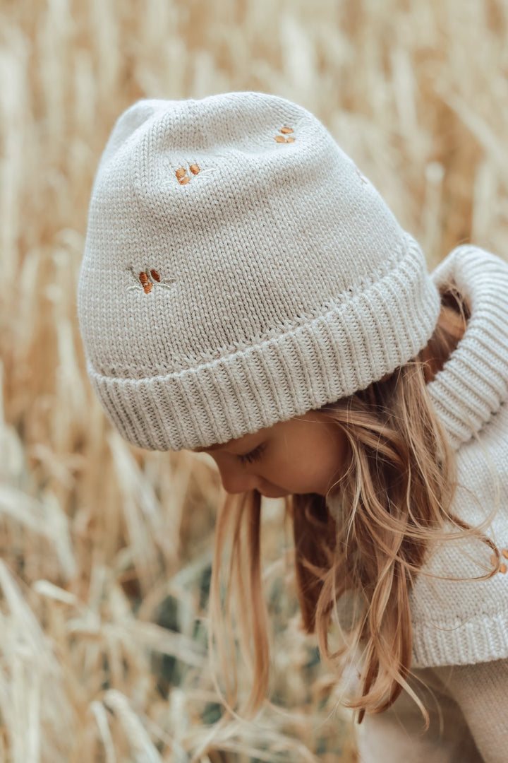 Haricotte knitted beanie - Pistachio shell melange