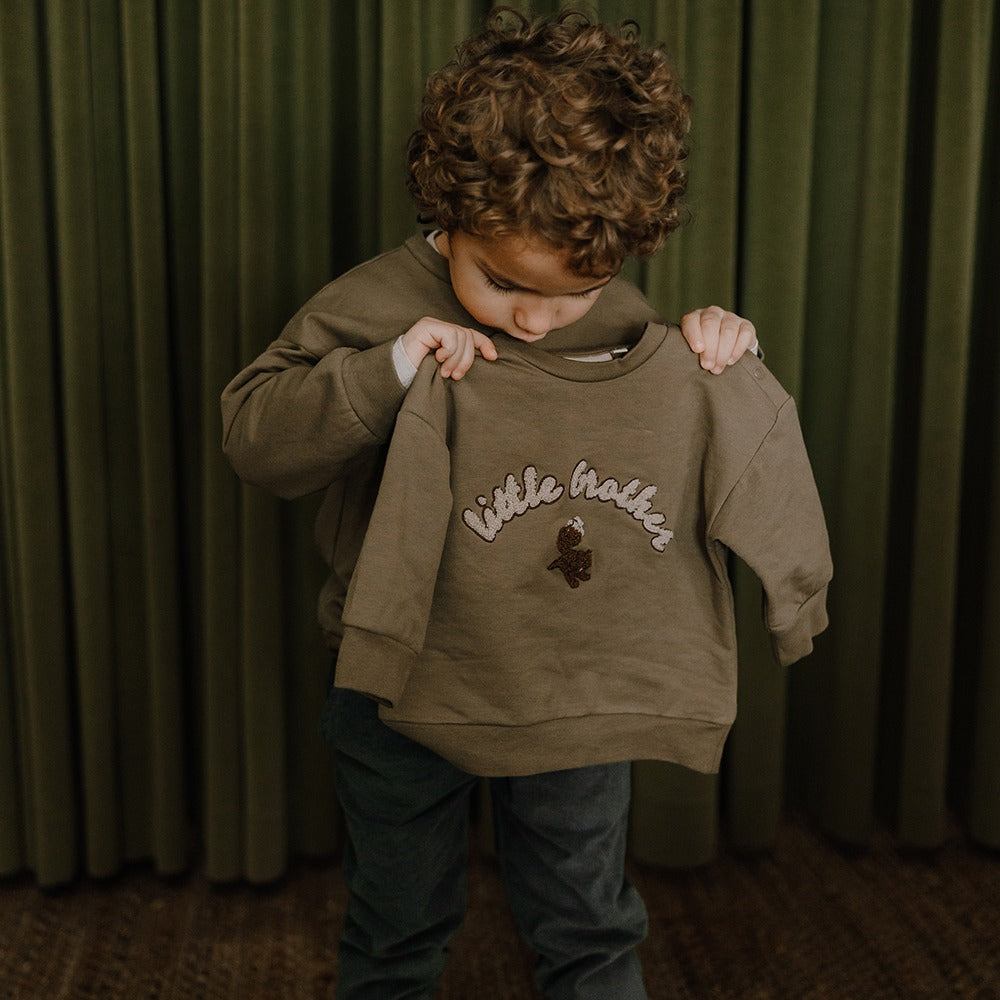 Finley little brother sweatshirt - Dusky green